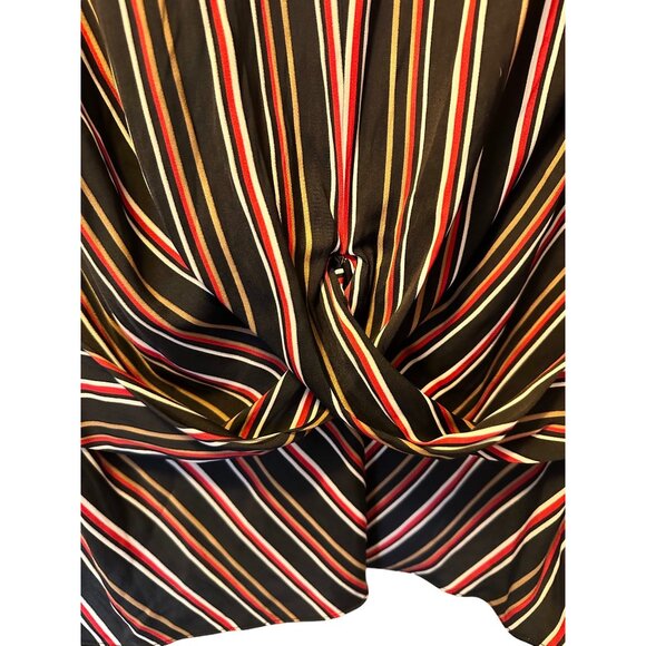 🍒 2/$20 🍒 INC Long Sleeve Striped Business Casual Blouse Knot Front sz L - Picture 2 of 9